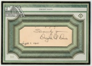 Dwight Davis 2020 Topps Transcendent Tennis Oversized Cut Signature Auto 1/1