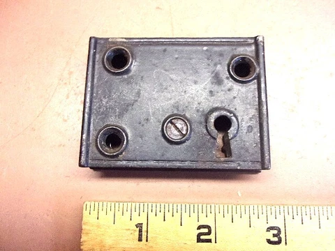 Vintage Skeleton Key MORTISE DEADBOLT 2" x 2 3/4" x 1/2" Brass Deadbolt No Key Cover