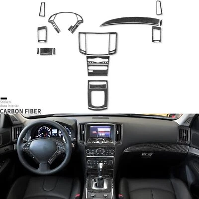26 peças kit decorativo interior de fibra de carbono acabamento de capa para Infiniti G37 2010-2013 - Imagem 1 de 4