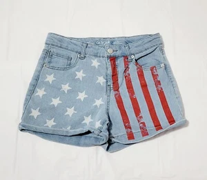 Cat & Jack Girls Shorts USA Flag Size XL 14/16 Super Strech - Picture 1 of 8