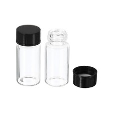 10mL Reagent Glass Storage Bottle 30Pcs Round Plastic Screw Cap Lab Home Clear