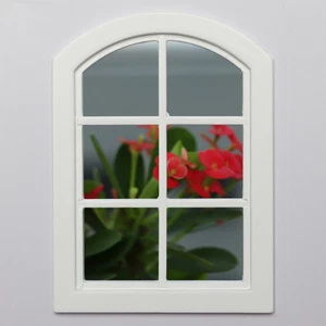 White Arch Mini Miniature Dollhouse Windows 6 Pane Furniture Decration