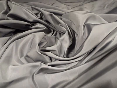 Taffeta Woven Dress Fabric, Per Metre - Plain - Silver Grey - Image 1 of 2