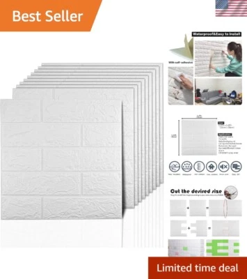 Modern 3D White Foam Wall Panels – Peel & Stick, DIY Home Decor Solution - Image 1 of 4