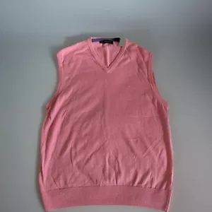 Gilet da golf Bobby Jones Performance PIMA cotone taglia LG rosa collo a V casual preppy - Foto 1 di 7