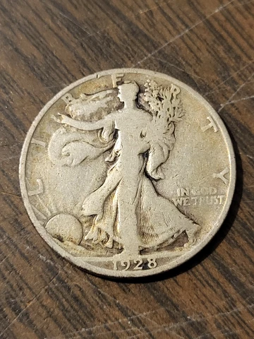 1928-S Walking Liberty Silver Half Dollar Coin - Very Good Cover