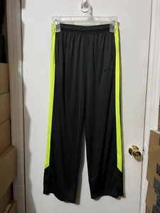 NWOT Boys Nike Dri Fit Basketball Athletic Track Pants Dark Gray Neon Yellow XL - Picture 1 of 7