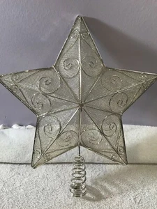 Christmas Tree Topper Silverplate 5 pt Star EX3482 - Picture 1 of 7