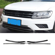 For Volkswagen Tiguan 2017-2021 Steel Piano Black Front Cover Lamp Moulding 3PCS