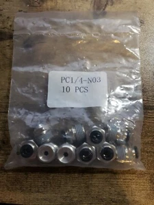 10 Pc Push to Connect Fitting 1/4" Tube OD x 3/8" Thread Male Straight Pneumatic - Picture 1 of 6