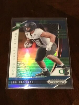 JAKE BREELAND 2020 Prizm Draft Picks BLUE REFRACTOR #132 RC Oregon Ducks  - Image 1 of 2