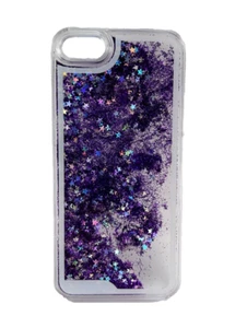 Star Glitter Waterfall Phone Case for iPhone 5/5s/SE 1st Gen, Purple - Picture 1 of 10