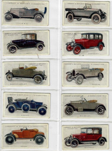 Lambert & Butler 1922 Motor Cars Full Set of 25 Cigarette Cards