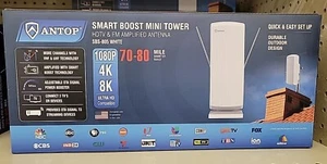 Antop SBS-805 Smart Boost MINI TOWER HDTV & FM verstärkte Antenne weiß - Bild 1 von 2