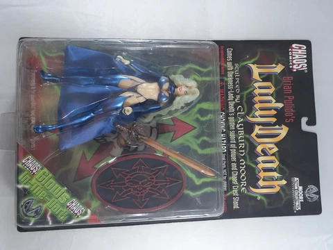 (1997) Chaos Comics Brian Pulido's LADY DEATH Action Figure Glows In The Dark Cover