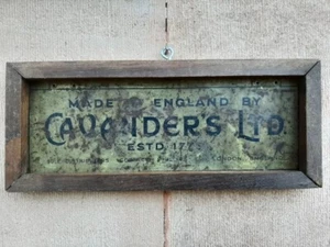 Collectible Old Made In England By Cavender's LTD Adv Litho Tin Sign Board - Picture 1 of 4