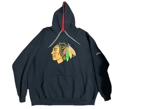 NHL Chicago Blackhawks Hoodie Erwachsene 3XL schwarzer Pullover ~ brandneu ~ kostenloser Versand - Bild 1 von 5
