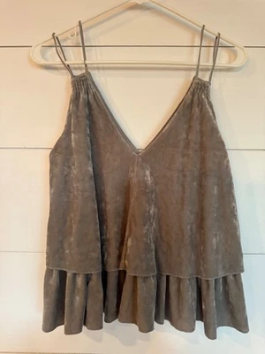 Aerie Mujer Terciopelo Aplastado/Terciopelo Tirantes Top Talla Pequeña Foto 1 de 4
