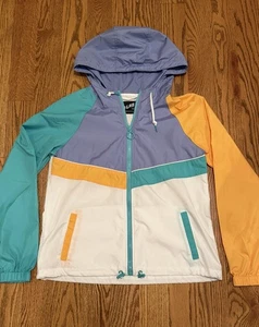 Neu ohne Etikett A Lab Zumiez Colorblock Windbreaker Jacke Herren Medium gelb lila weiß - Bild 1 von 9