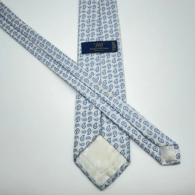 Corbata de Colección Brooks Brothers 3.25" Azul Paisley Pura Seda Hecha en EE. UU. Invierno Foto 1 de 4