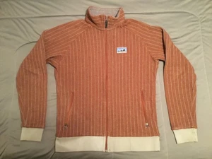 Vtg Patagonia Made in USA Zip To Neck Brown Striped Knit Jacket Some Mending szM - Picture 1 of 15