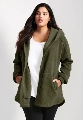 Avenue Women's Chic Weekender Hooded Fleece Jacket - 4 Color(s) Brand New w/ Tag - Image 1 of 4