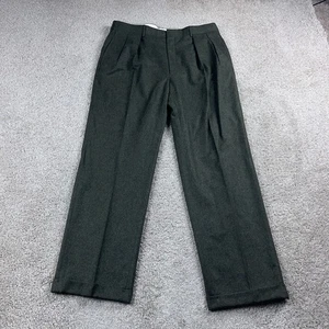 Vintage Ralph Lauren Pants Mens 34 Green Wool Made In Italy Pleated Office 34x31 - Picture 1 of 15