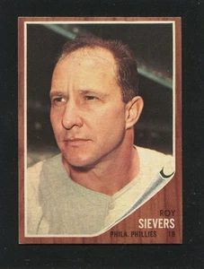 #220 ROY SIEVERS, Phillies - 1962 Topps: NM, pack fresh, great gloss 220781e - Picture 1 of 3