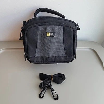 Case Logic Small Camera Camcorder Bag 8”x6”x4”Handle W/ Strap Padded Black Gray - Image 1 of 4