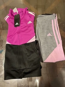NWT Adidas active wear track suit dress set for girls size 7/8 - Picture 1 of 5