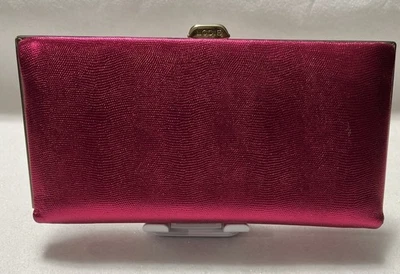 Cartera sin asas LODIS rosa brillante marco completo cuero Quinn dorada Foto 1 de 4