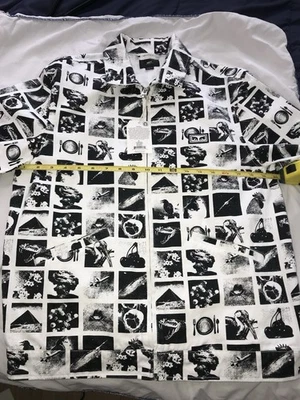 OBEY Skate Trucker Jacket Off-White / Black Cotton Zip Mens Size Small New W Tag - Image 1 of 4