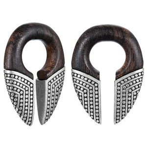 1 Pair Ear Weights for Stretched Heavy Hanger Wood Ear Gauges Plugs Ear Tunne... - Bild 1 von 7