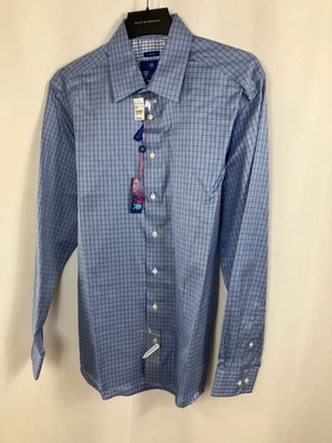 Egara Men's Shirt Button Down No Iron Blue Green 100% Cotton Size LT NEW - Image 1 of 4