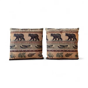 Vintage Wildnis Überwurf Kissen Wandteppich Hütte Landhaus Jagd im Freien - Bild 1 von 8