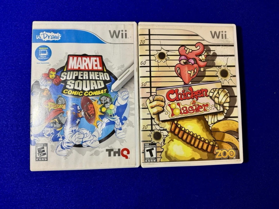 Lote Wii Marvel Super Hero Squad: Comic Combat & Chicken Blaster! 2 jogos - Imagem 1 de 4