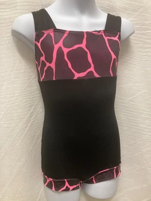 Fantasia de dança PVC girafa estampa shorty unitard tamanho 6x-7 item acro - Imagem 1 de 4