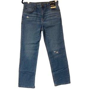 Art Class Girls Size 14 Relaxed Straight Jeans Blue Distressed Y2K Urban NWT - Picture 1 of 9