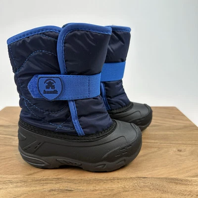 全新 儿童 Kamik Snowbug 5 绝缘人造毛皮衬里防水雪地靴 8 C 码 — 第 1/4 张图片