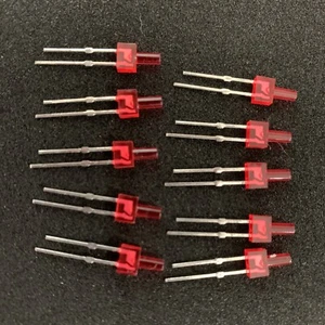 LN222RP LED RED DIFFUSED 2MM THUR HOLE FLAT TOP RADIAL (LOT OF 10) - Picture 1 of 6