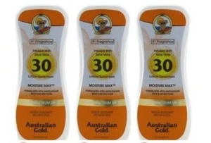 BL Australian Gold Spf#30 Lotion 8 oz Moisture Max Sunscreen - THREE PACK - Picture 1 of 1