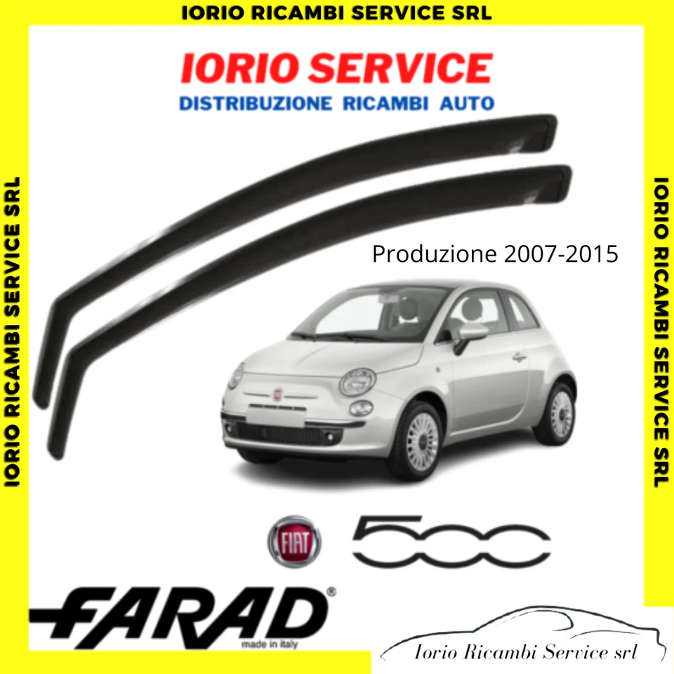 DEFLETTORI ARIA per FIAT 500 2007-2015 originali FARAD fumè ANTITURBO ANTIVENTO - Immagine 1 di 1