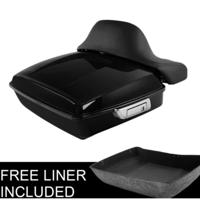 Chopped Trunk + Backrest Pad Fit For Harley Davidson Touring Electra Glide 14-25 - Image 1 of 4