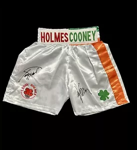 Hall of Famer Larry Holmes and Gerry Cooney Signed Boxing Trunks w/JSA Cert - Picture 1 of 3