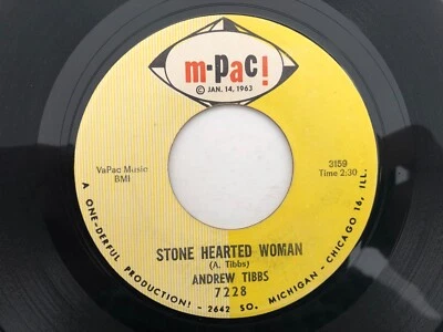 '65 Chicago Blues 45 ANDREW TIBBS Stone Hearted Woman M-PAC! hear Foto 1 de 2
