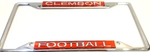 Clemson Tigers Football Laser  Chrome License Plate  Frame Show it Champs  - Picture 1 of 2