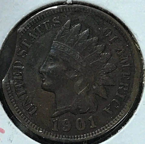 1901 INDIAN CENT CURVED CLIP / ERROR Cover