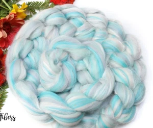 AGUA AZUL - Merino Wool Roving Combed Top for Spinning, Felting - 4 oz - Picture 1 of 8