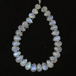 29Pcs 73Cts Natural Rainbow Moonstone Teardrop Briolette 9x6-11x7mm#13581 - Picture 1 of 8