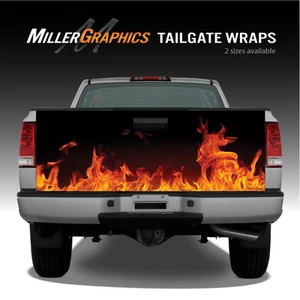 Fire Flames (Orange) Truck Tailgate Vinyl Graphic Decal Wraps - Picture 1 of 3